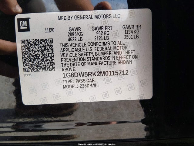Aukcja sprzedaży 2021 Cadillac Ct5 Luxury, vin: 1G6DW5RK2M0115712, numer aukcji: 45116918