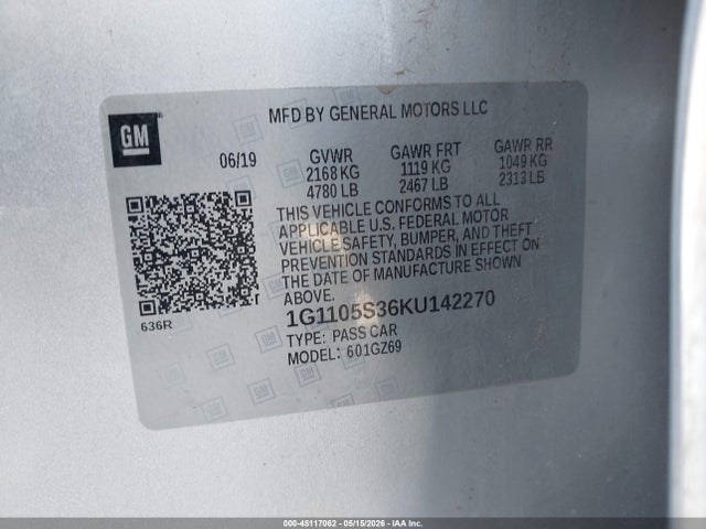 1G1105S36KU142270 Chevrolet Impala Premier