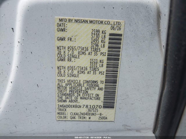Nissan Frontier Desert Runner 2016 1N6AD0ER8GN781070 Image 9