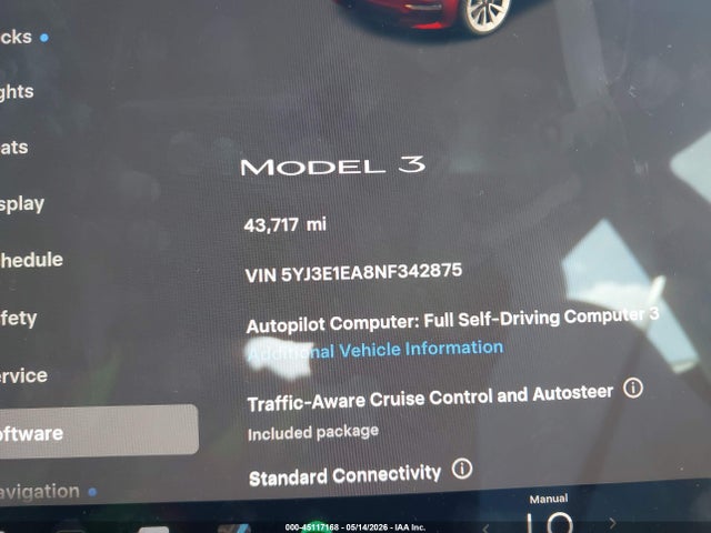 Продаж на аукціоні авто 2022 Tesla Model 3 Rear-wheel Drive, vin: 5YJ3E1EA8NF342875, номер лоту: 45117168