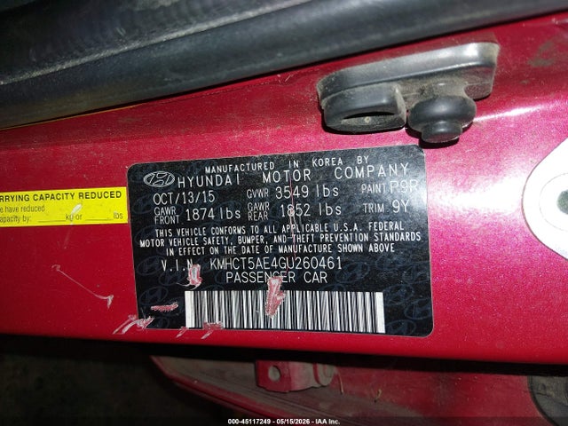 Hyundai ACCENT SE 2016 KMHCT5AE4GU260461 Image 9