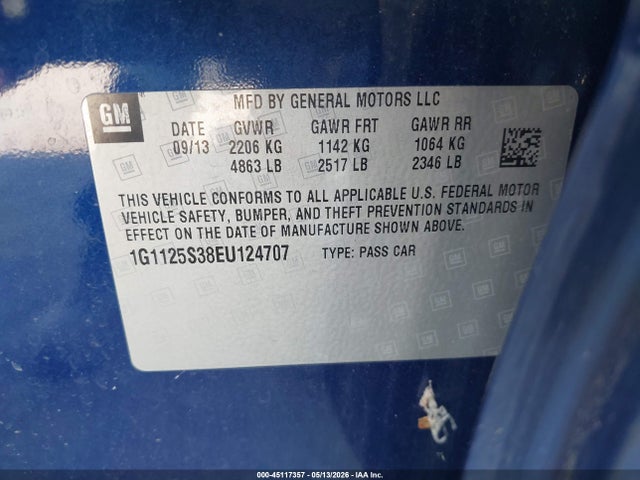 Продажа на аукционе авто 2014 Chevrolet Impala 2lt, vin: 1G1125S38EU124707, номер лота: 45117357