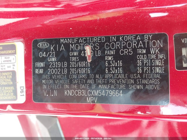 KIA Niro Lxs 2021 KNDCB3LCXM5479664 Image 9
