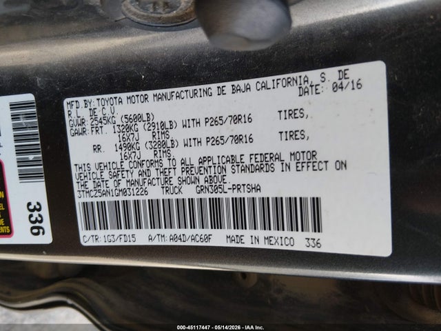 3TMCZ5AN1GM031226 Toyota Tacoma Trd Off Road