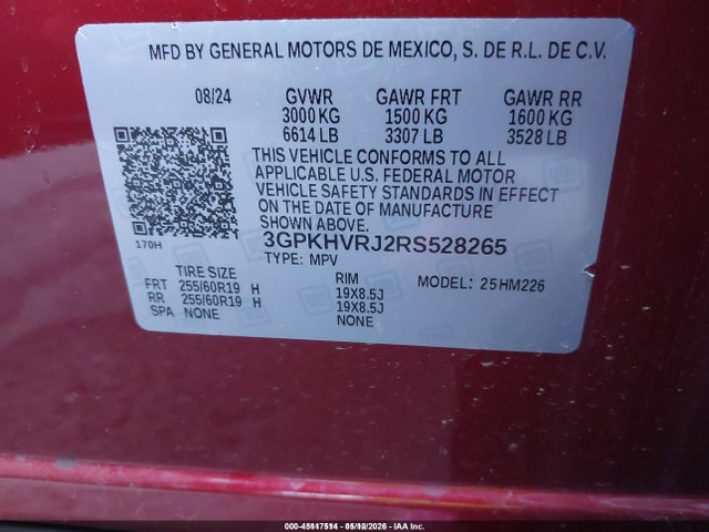 3GPKHVRJ2RS528265 Honda Prologue Ex