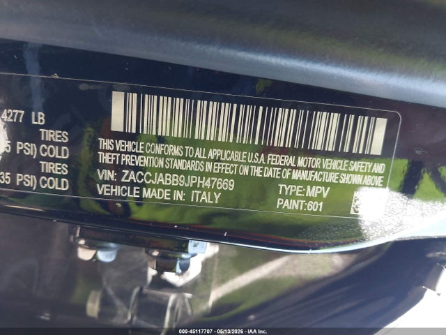 Aukcja sprzedaży 2018 Jeep Renegade Latitude Fwd, vin: ZACCJABB9JPH47669, numer aukcji: 45117707