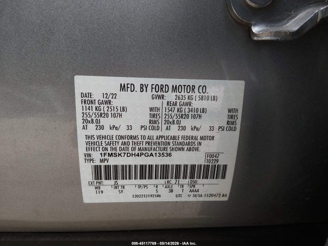 1FMSK7DH4PGA13536 Ford EXPLORER XLT