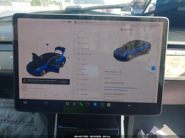 Продажа на аукционе авто 2018 Tesla Model 3 Long Range/mid Range, vin: 5YJ3E1EA4JF049730, номер лота: 45117852