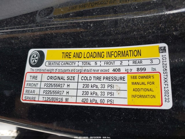 Продаж на аукціоні авто 2019 Chevrolet Malibu Lt, vin: 1G1ZD5STXKF130232, номер лоту: 45118050