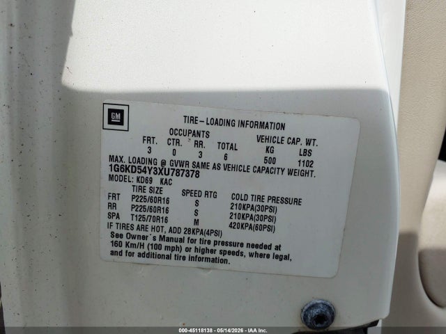 Продажа на аукционе авто 1999 Cadillac Deville Standard, vin: 1G6KD54Y3XU787378, номер лота: 45118138