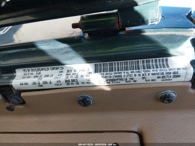 45118230 :رقم المزاد ، 1J4FA59S6YP703110 vin ، 2000 Jeep Wrangler Sahara مزاد بيع