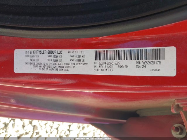 Продажа на аукционе авто 2011 Dodge Avenger Express, vin: 1B3BD4FB2BN516865, номер лота: 45118366