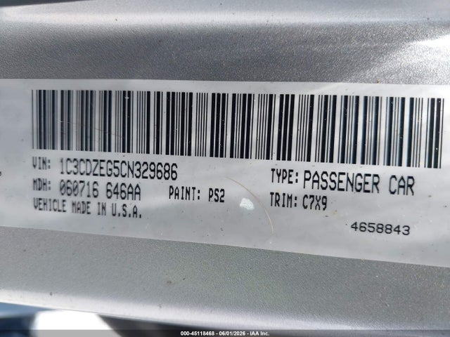 Aukcja sprzedaży 2012 Dodge Avenger Sxt Plus, vin: 1C3CDZEG5CN329686, numer aukcji: 45118468
