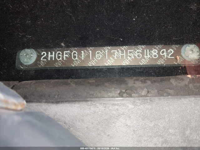 Продаж на аукціоні авто 2007 Honda Civic Lx, vin: 2HGFG11617H564892, номер лоту: 45118475
