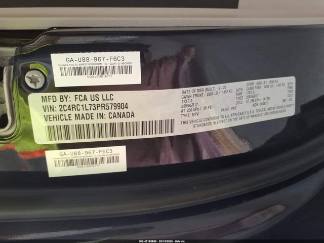 2C4RC1L73PR579904 Chrysler Pacifica Hybrid Touring L