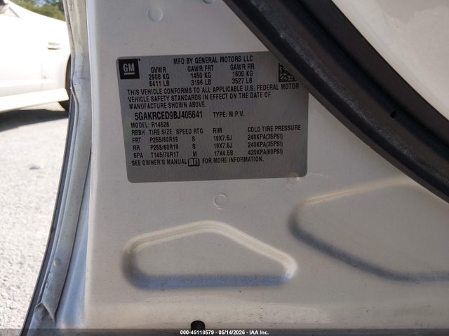 Продажа на аукционе авто 2011 Buick Enclave 2xl, vin: 5GAKRCED9BJ405641, номер лота: 45118579