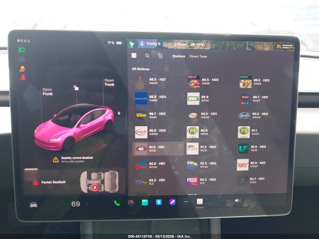 45118708 :رقم المزاد ، 5YJ3E1EA9SF066671 vin ، 2025 Tesla Model 3 Long Range Rear-wheel Drive/standard Rear-wheel Drive مزاد بيع