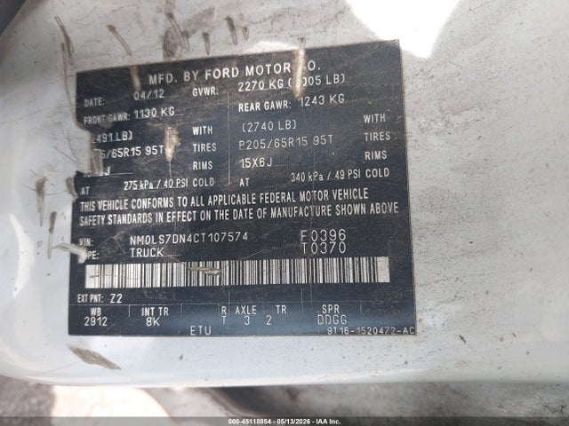 Продажа на аукционе авто 2012 Ford Transit Connect Xlt, vin: NM0LS7DN4CT107574, номер лота: 45118854