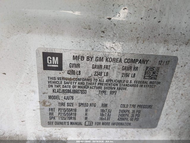 Buick Encore Preferred Ii 2018 KL4CJBSB6JB607833 Image 9