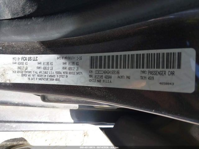 Chrysler 200 Limited 2016 1C3CCCAB4GN169106 Image 9