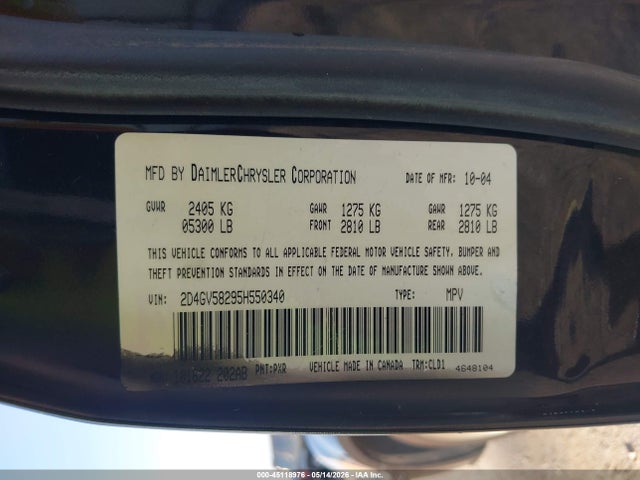 45118976 :رقم المزاد ، 2D4GV58295H550340 vin ، 2005 Dodge Magnum Rt مزاد بيع