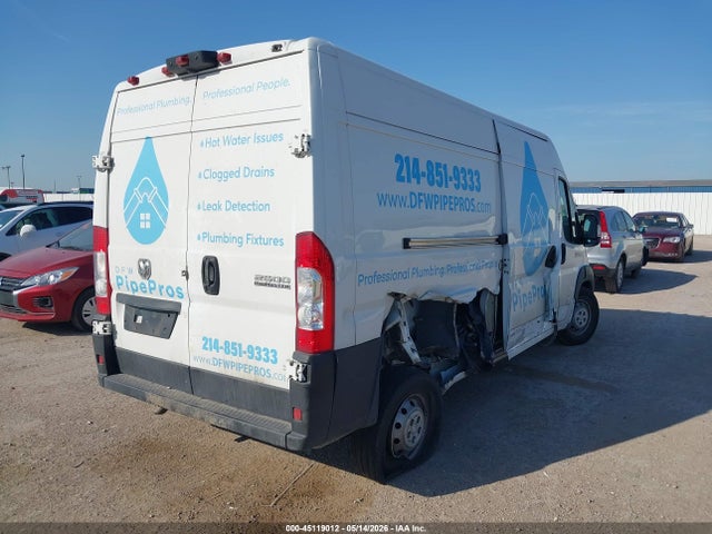 45119012 :رقم المزاد ، 3C6LRVDG7PE603771 vin ، 2023 Ram Promaster 2500 High Roof 159 Wb مزاد بيع