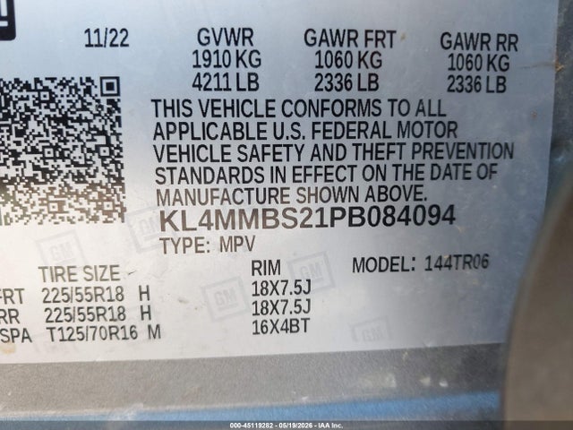 Aukcja sprzedaży 2023 Buick Encore Gx Preferred Fwd, vin: KL4MMBS21PB084094, numer aukcji: 45119282