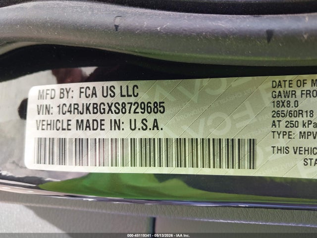 Aukcja sprzedaży 2025 Jeep Grand Cherokee L Limited 4x4, vin: 1C4RJKBGXS8729685, numer aukcji: 45119341