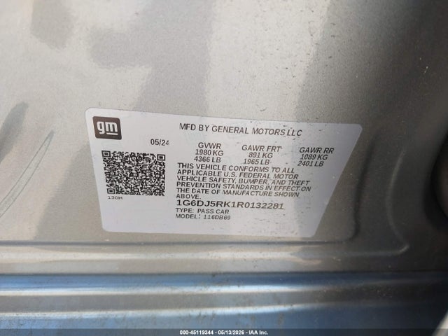 Aukcja sprzedaży 2024 Cadillac Ct4 Luxury, vin: 1G6DJ5RK1R0132281, numer aukcji: 45119344