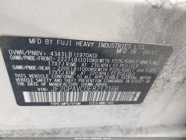 Продажа на аукционе авто 2014 Subaru Xv Crosstrek 2.0i Premium, vin: JF2GPAVC0E8212166, номер лота: 45119410