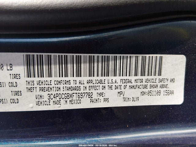 Продаж на аукціоні авто 2015 Dodge Journey Crossroad, vin: 3C4PDCGBXFT697782, номер лоту: 45119456