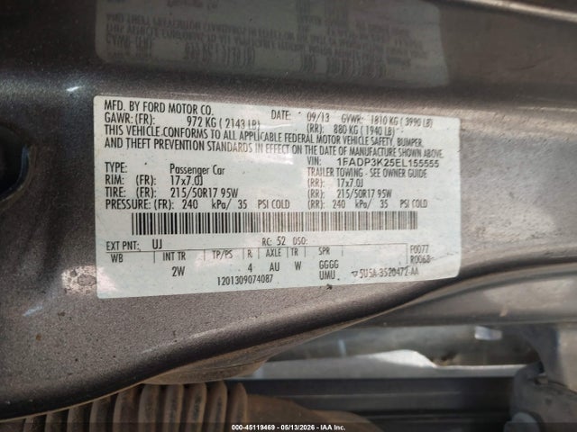 Продажа на аукционе авто 2014 Ford Focus Se, vin: 1FADP3K25EL155555, номер лота: 45119469