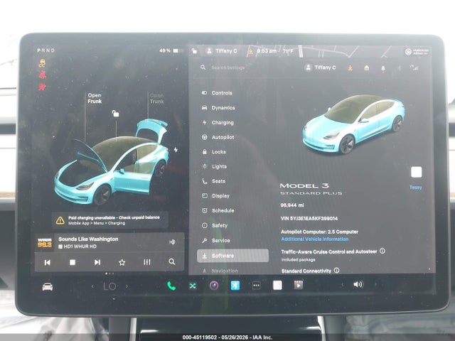 Продажа на аукционе авто 2019 Tesla Model 3 Long Range/mid Range/standard Range/standard Range Plus, vin: 5YJ3E1EA5KF399014, номер лота: 45119502