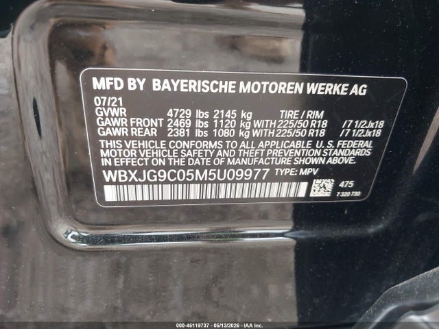 Продаж на аукціоні авто 2021 Bmw X1 Xdrive28i, vin: WBXJG9C05M5U09977, номер лоту: 45119737