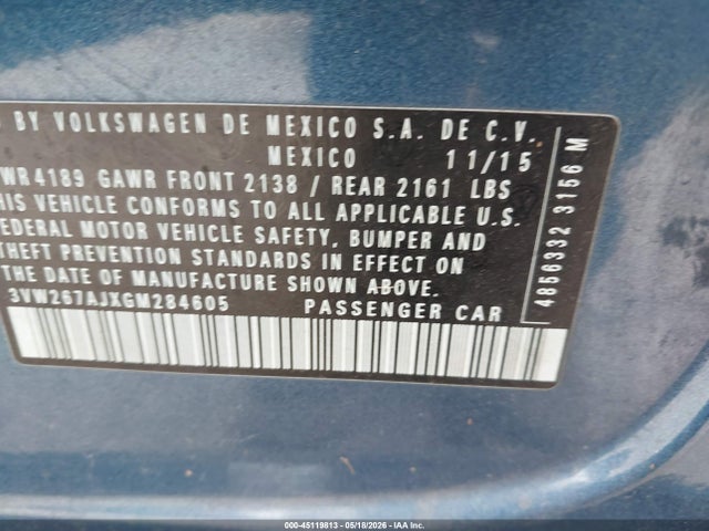 3VW267AJXGM284605 Volkswagen Jetta 1.4t S