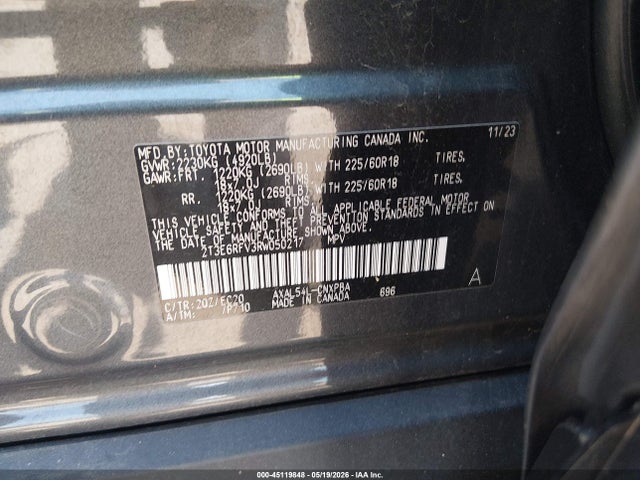 2T3E6RFV3RW050217 Toyota Rav4 Hybrid Xse