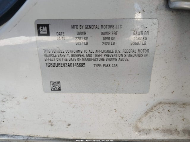 2010 Cadillac Sts Premium Package მანქანა იყიდება აუქციონზე, vin: 1G6DU6EV3A0145695, აუქციონის ნომერი: 45119875