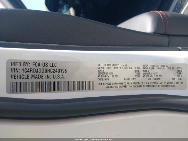 Dodge Durango Gt Plus Awd 2024 1C4RDJDG0RC240198 Image 9