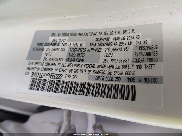Aukcja sprzedaży 2023 Mazda Cx-30 2.5 Turbo Premium, vin: 3MVDMBDY1PM558222, numer aukcji: 45119967