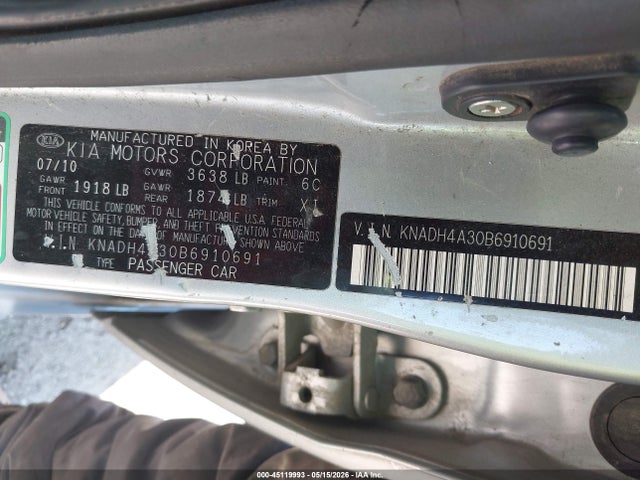Продажа на аукционе авто 2011 Kia Rio Lx, vin: KNADH4A30B6910691, номер лота: 45119993