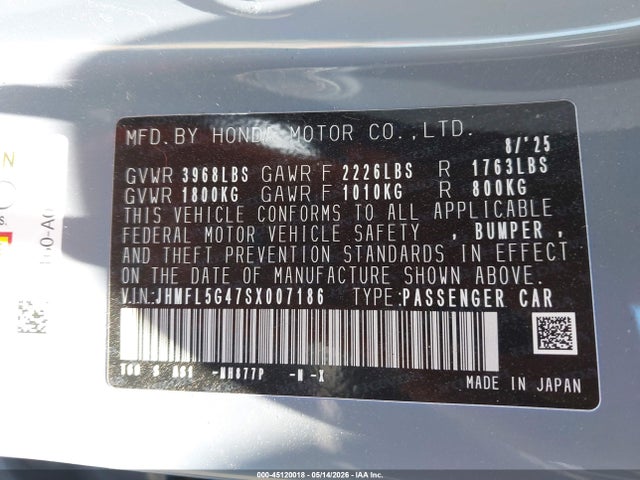 Honda CIVIC TYPE R 2025 JHMFL5G47SX007186 Image 9