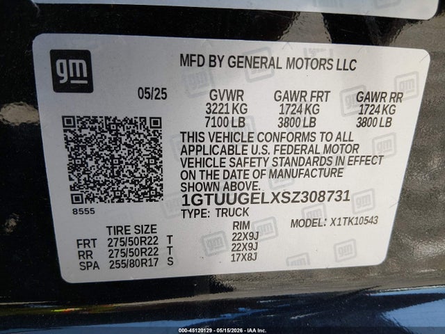 2025 Gmc Sierra 1500 4wd  Short Box Denali მანქანა იყიდება აუქციონზე, vin: 1GTUUGELXSZ308731, აუქციონის ნომერი: 45120129