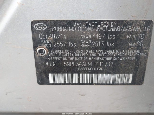Продажа на аукционе авто 2015 Hyundai Sonata Sport, vin: 5NPE34AF9FH111732, номер лота: 45120158