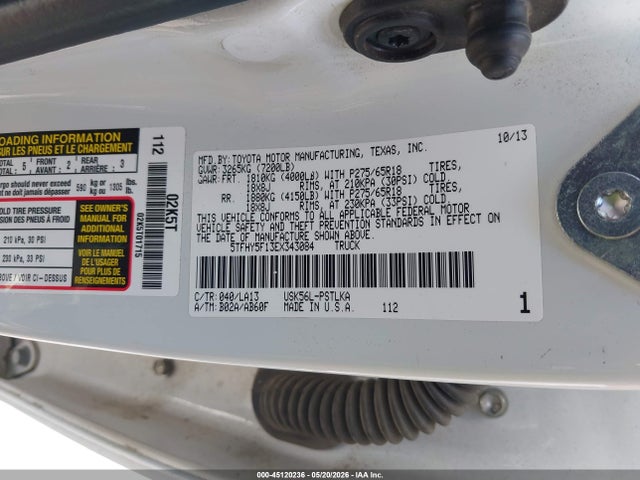 5TFHY5F13EX343084 Toyota Tundra Limited 5.7l V8