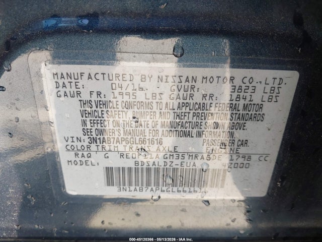 Nissan SENTRA SV 2016 3N1AB7AP6GL661616 Image 9