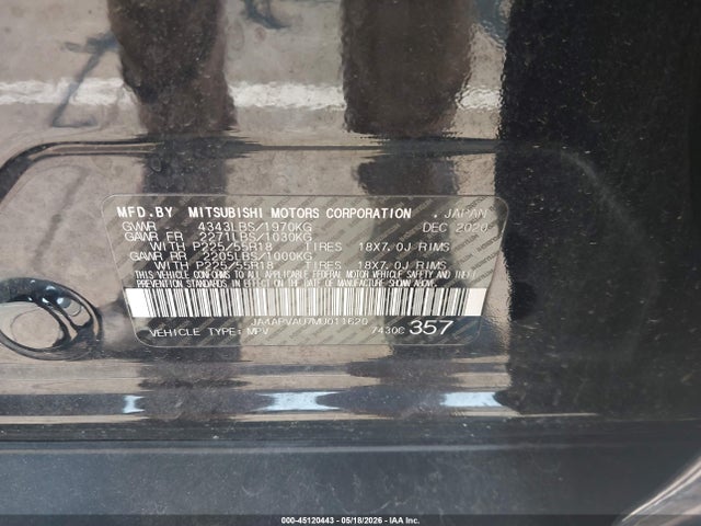 JA4APVAU7MU011620 Mitsubishi Outlander Sport 2.0 Se 2wd