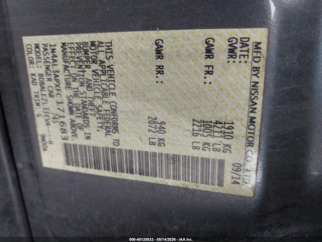 1N4AL3APXFC171683 Nissan Altima 2.5 S