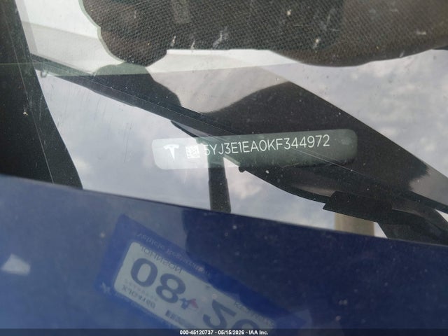 45120737 :رقم المزاد ، 5YJ3E1EA0KF344972 vin ، 2019 Tesla Model 3 Long Range/mid Range/standard Range/standard Range Plus مزاد بيع