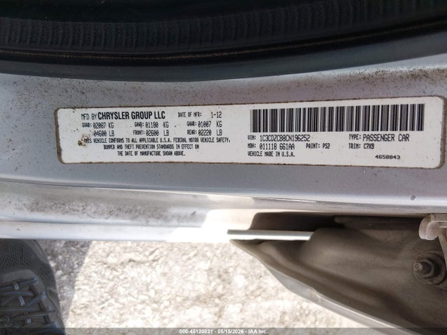 Продаж на аукціоні авто 2012 Dodge Avenger Sxt, vin: 1C3CDZCB8CN196252, номер лоту: 45120831