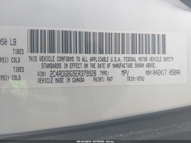 Продажа на аукционе авто 2014 Dodge Grand Caravan Se, vin: 2C4RDGBG5ER379928, номер лота: 45120874